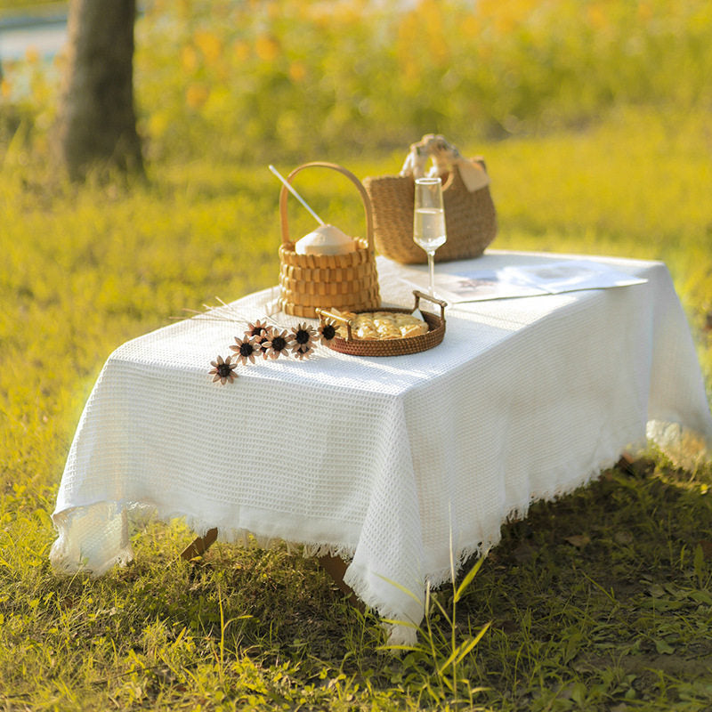 Outdoor Picnic Mat Cotton Linen Boho Camping Tablecloth