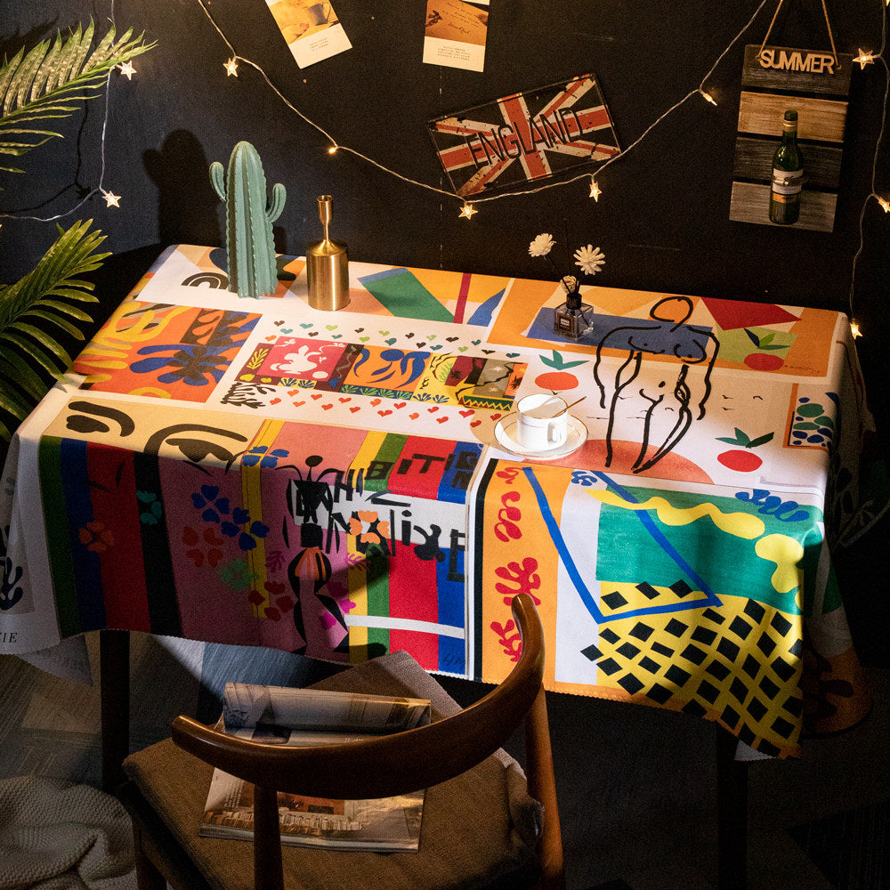 Art Studio Tablecloth Waterproof Thick Fabric Desk Cover