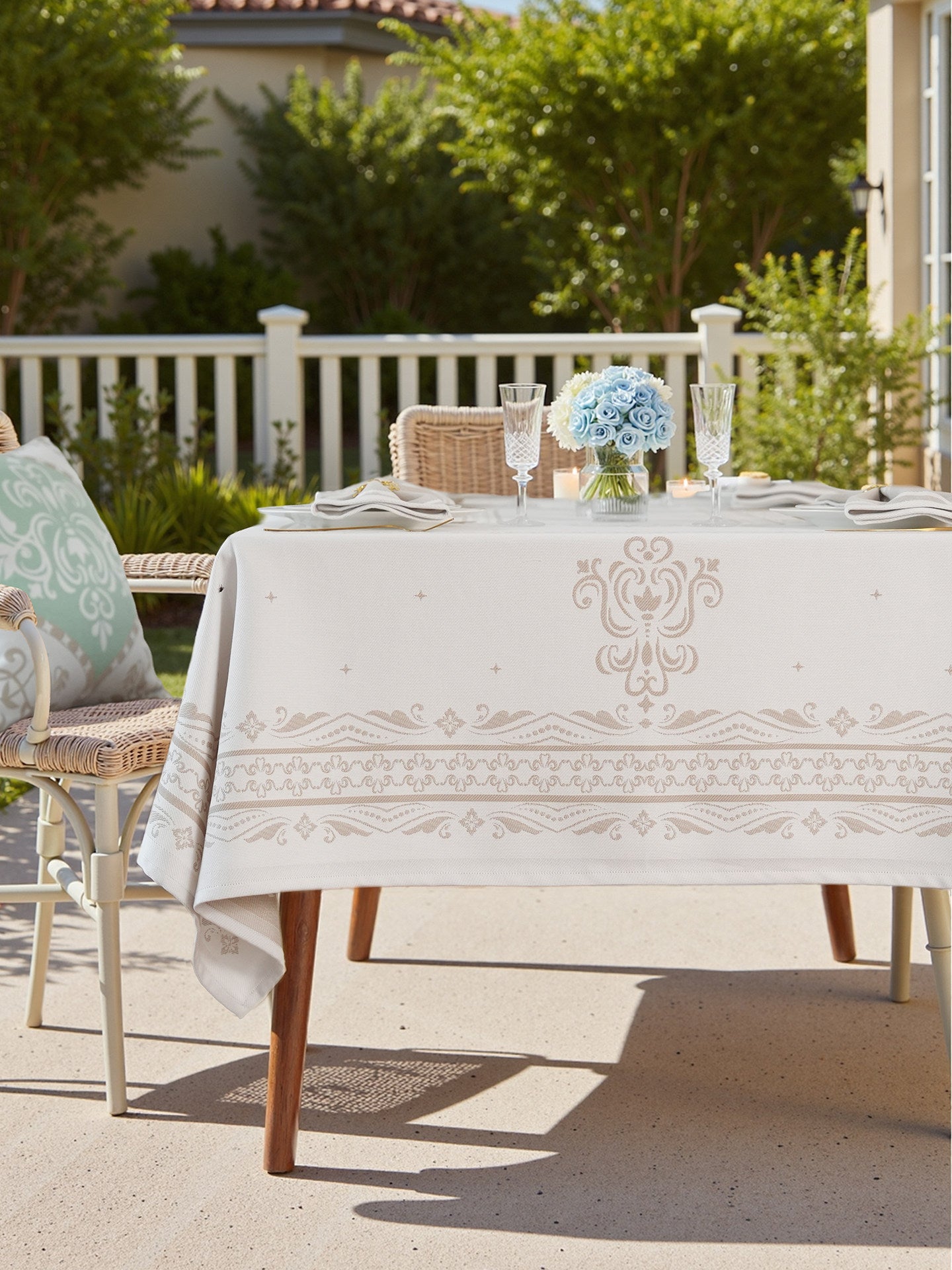 Jacquard Table Cover Luxury Dining Tablecloth Coffee Table Cloth