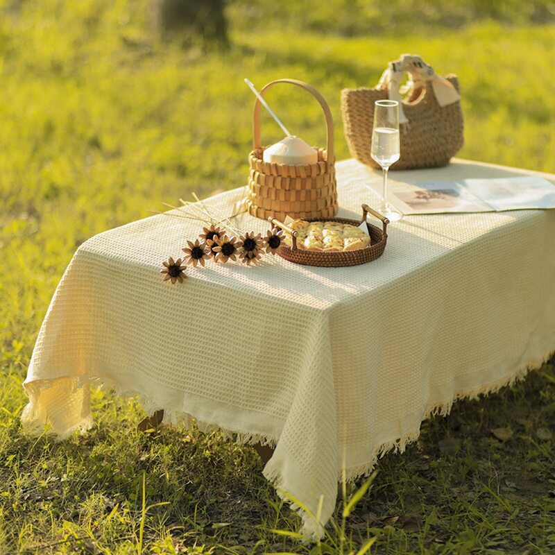 Outdoor Picnic Mat Cotton Linen Boho Camping Tablecloth