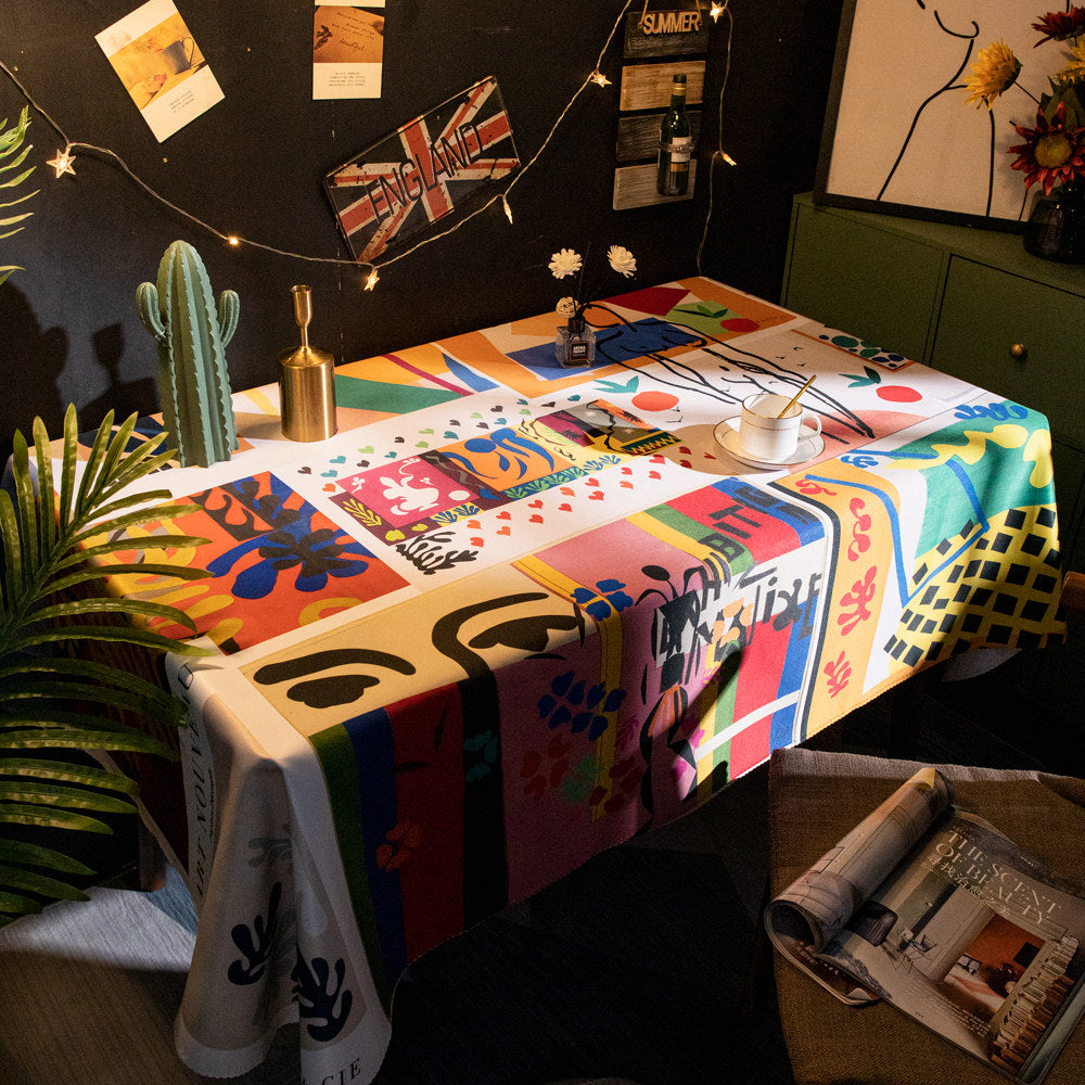 Art Studio Tablecloth Waterproof Thick Fabric Desk Cover