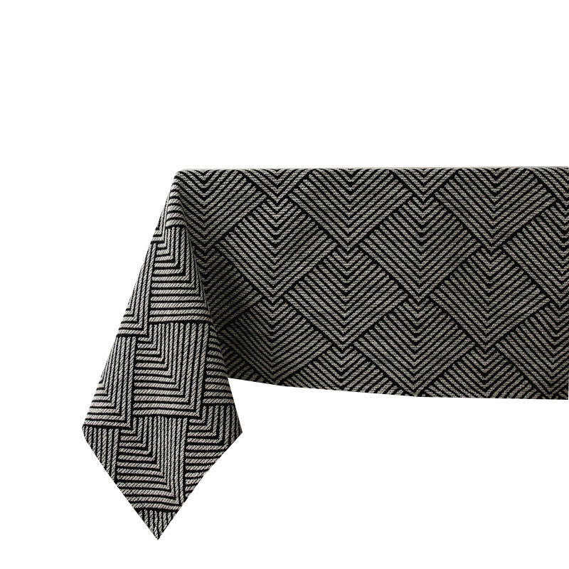 Boho Black White Geometric Tablecloth Nordic Dining Table Cover