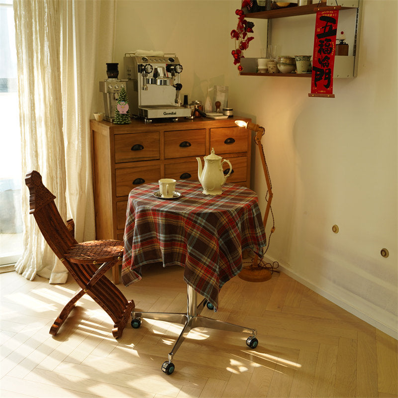 Christmas Tablecloth Plaid Vintage Dining Table Photo Backdrop